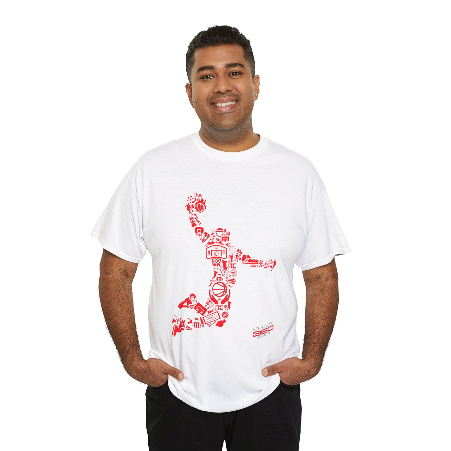 Red Robot Dunk Unisex Cotton Tee, Fun Graphic Tee, Gamer Gift, Sports Enthusiast Shirt, Cool Casual Look, Birthday Gift