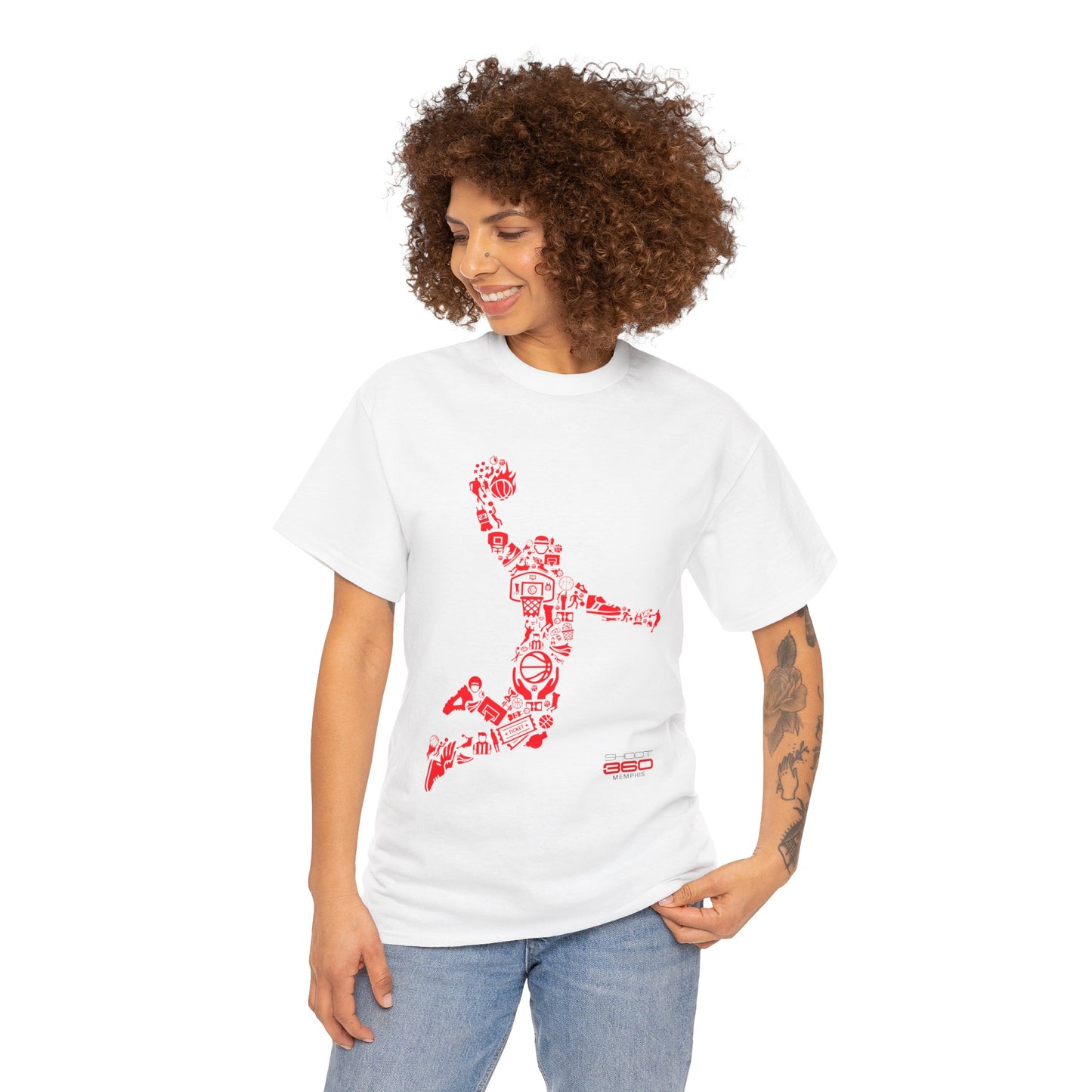 Red Robot Dunk Unisex Cotton Tee, Fun Graphic Tee, Gamer Gift, Sports Enthusiast Shirt, Cool Casual Look, Birthday Gift