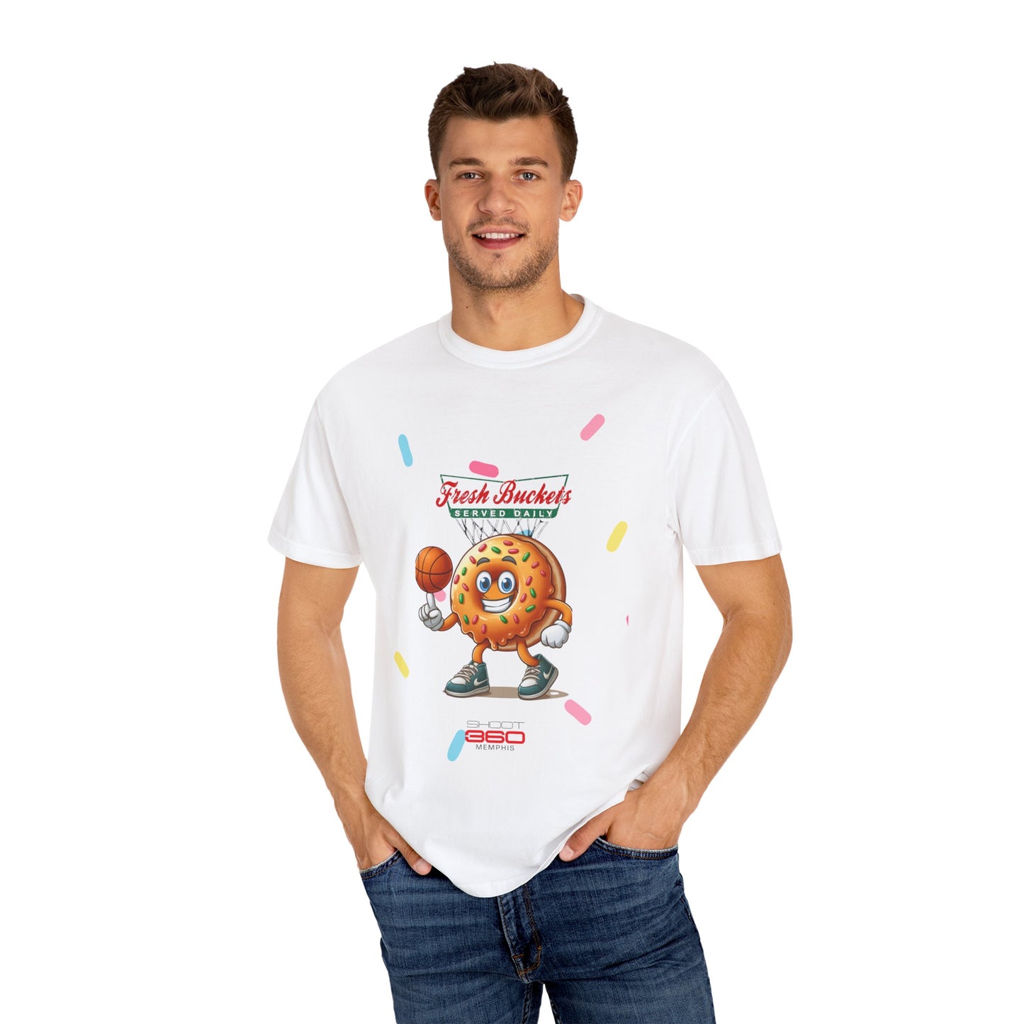 Fresh Buckets Graphic Tee | Fun Unisex T-Shirt, Basketball Lover Gift, Casual Wear, Summer Style, Unique Design