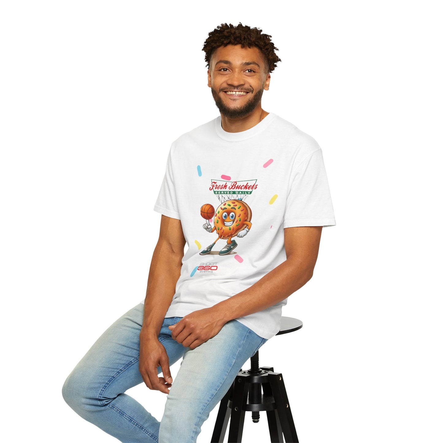 Fresh Buckets Graphic Tee | Fun Unisex T-Shirt, Basketball Lover Gift, Casual Wear, Summer Style, Unique Design