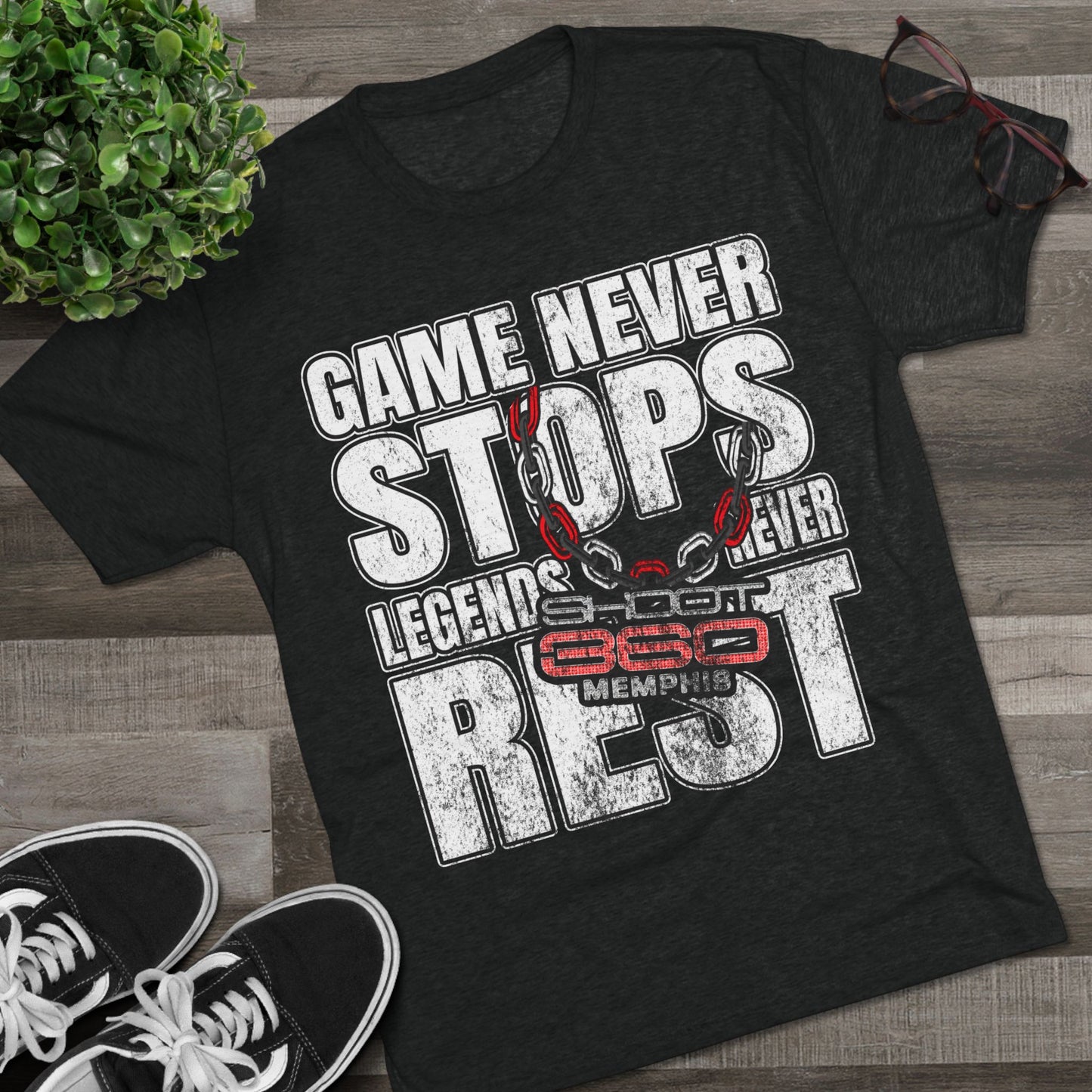 Game Never Stops Unisex Tri-Blend Crew Tee - Perfect for Legends