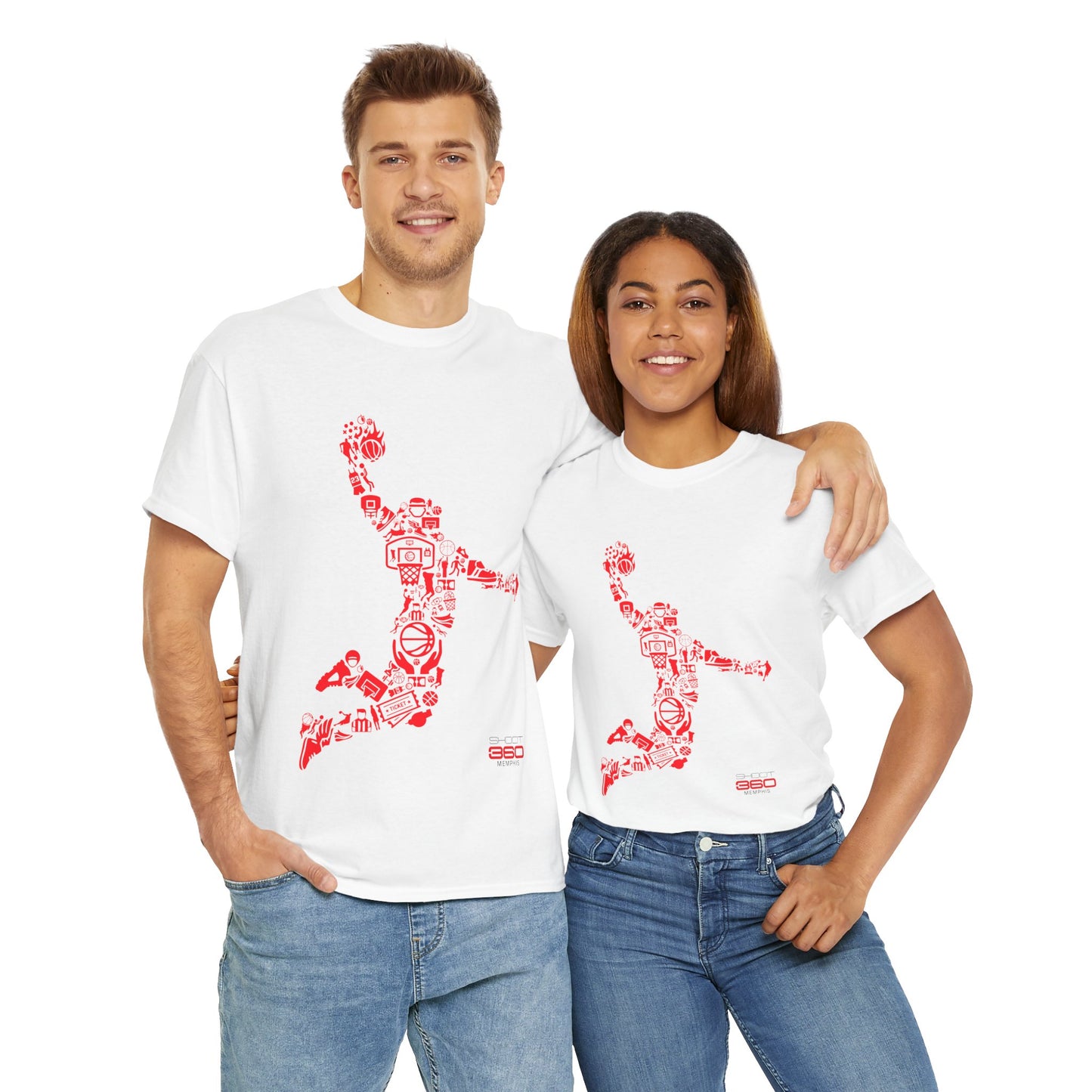 Red Robot Dunk Unisex Cotton Tee, Fun Graphic Tee, Gamer Gift, Sports Enthusiast Shirt, Cool Casual Look, Birthday Gift