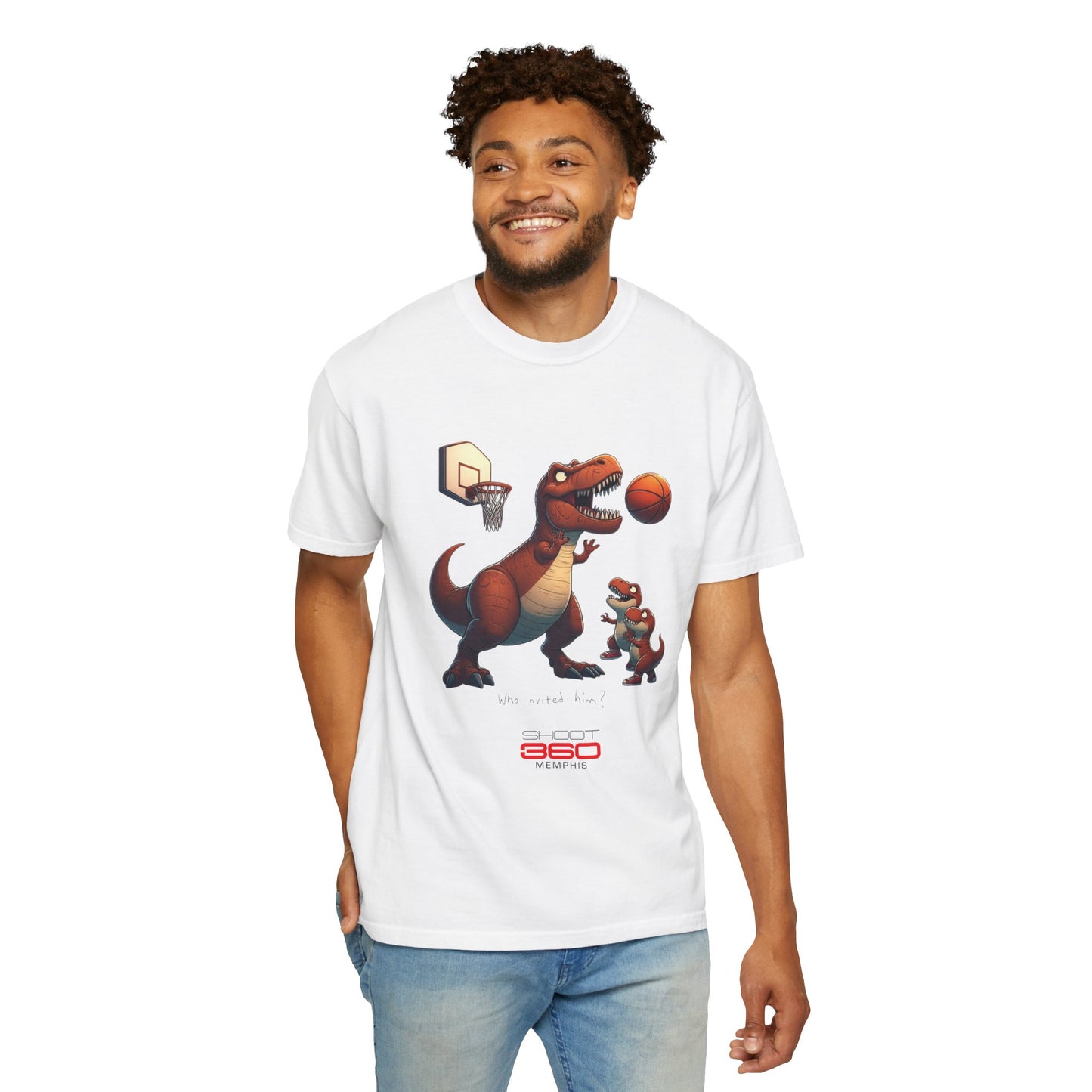 Basketball Dinosaur Basketball T-Shirt, Fun for Kids and Adults, Ideal for Birthdays, Family Gatherings, Casual Everyday Wear, Cool Graphic Tee
