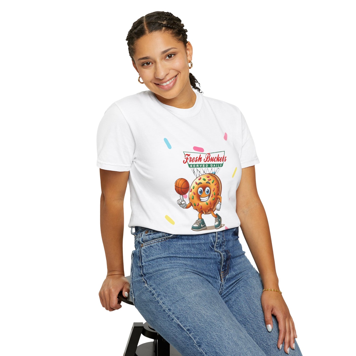 Fresh Buckets Graphic Tee | Fun Unisex T-Shirt, Basketball Lover Gift, Casual Wear, Summer Style, Unique Design