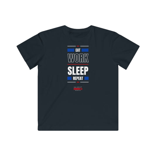 Kids 'Eat, Work, Sleep, Repeat' Fine Jersey Tee - Fun & Comfy Graphic T-Shirt