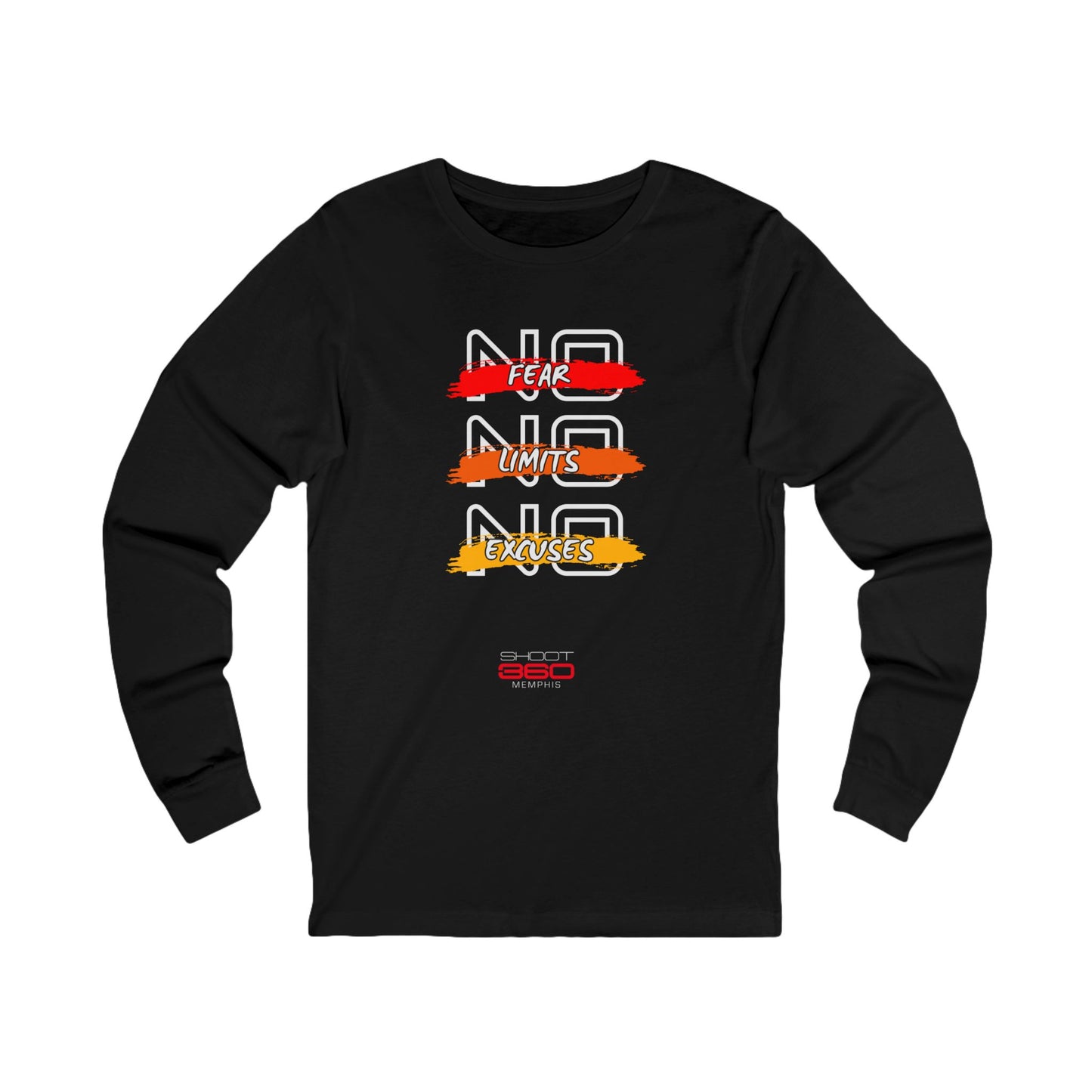 No Fear Long Sleeve Tee - Motivational Unisex Jersey Shirt