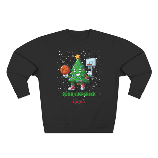 Festive Basketball Tree Unisex Crewneck Sweatshirt