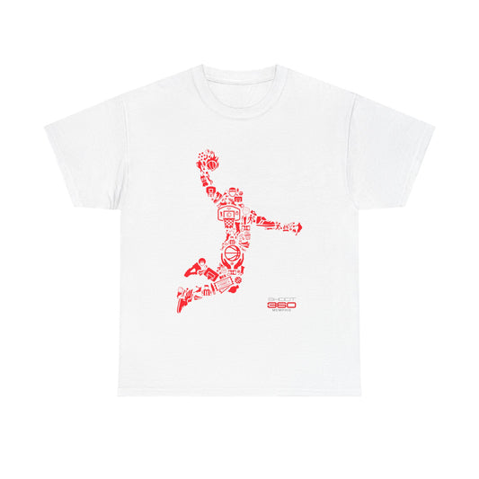 Red Robot Dunk Unisex Cotton Tee, Fun Graphic Tee, Gamer Gift, Sports Enthusiast Shirt, Cool Casual Look, Birthday Gift